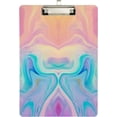 thumbnail image 2 of 12.5"x9" Abstract Marble Rainbow Clipboards, Standard A4 Letter Size Nursing Clipboard with Low Profile Metal Clip Decorative Clip Board for Office Supplies,Silver, 2 of 7