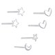 thumbnail image 1 of Pendientes de plata de ley Laklulu para mujer Pendientes simples Pendientes de luna de estrella pequeña Pendientes de plata perforados con palo, 1 of 5