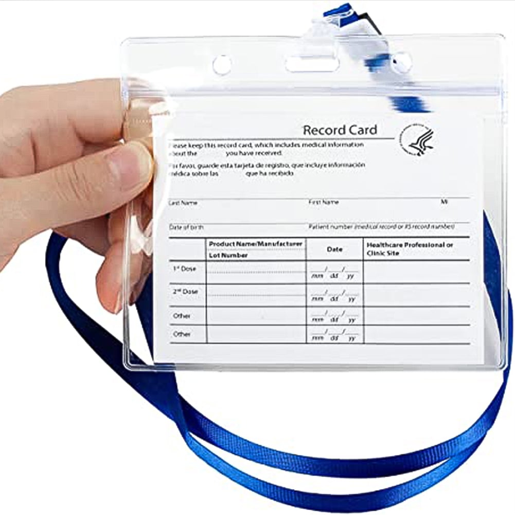 Kepooman Card Protector 4x3 Inches with 5 Lanyards Card Holder Clear Vinyl Plastic Sleeve with Waterproof Type Resealable Zip, Clear Kepooman Card Protector 4x3 Inches with 5 Lanyards Card Holder Clear Vinyl Plastic Sleeve with Waterproof Type Resealable Zip, Clear