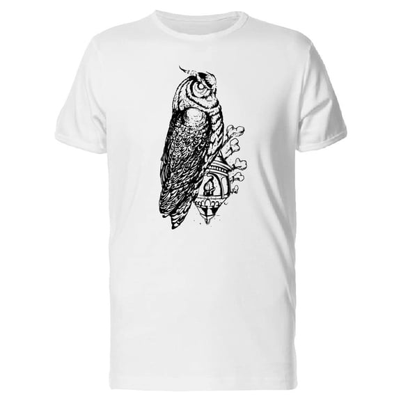 Owl With Lantern Of Bones Tee Men's -Image by Shutterstock