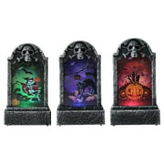 BESTONZON 3Pcs Halloween Lamps LED Haunted House Lights Decorative Tombstone Lamp Props