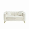 thumbnail image 4 of Sofas for Two 63" Chenille Loveseat Sofa,Luxury 2 Seater Deep Couch,Modern Tufted Couch, Gold Metal Legs Sofa for Living Room, Bedroom, Apartment (Beige),Small Couches, 4 of 11