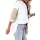 thumbnail image 2 of Sonducket Abrigo de mujer Botón de bloque de color Camisa cálida Otoño Invierno Solapa de pana Prendas para la parte del cuerpo Blanco + Negro 3XL, 2 of 6