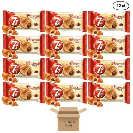 The Snack Store Bundle 7Days Soft Croissant Chocolate Filling, 2.65 Ounce, 2 Boxes of 6 Count, 12 Total Soft Croissant!