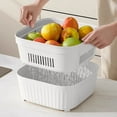 thumbnail image 2 of sruoe Kitchen Draining Basket, Colander Bowl, Draining Basket for Bowl, Holdhand Drain Basin Baskets, Drainage Basket, Efficient Vegetable Washing, Fruit Rinsing Drain Basket, Plastic, 2 of 5