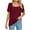 Wine, variant on Annhoo Women's Summer Tops Casual Square Neck Short Sleeve Dressy Shirts for Wear with Leggings Fashion Outfits