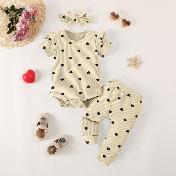 Conjuntos de blusa y camisa de cuello redondo y manga corta con estampado de colores para niña, mono de cuello redondo y manga larga con cintura elástica, pantalones estampados y diadema, conjunto de