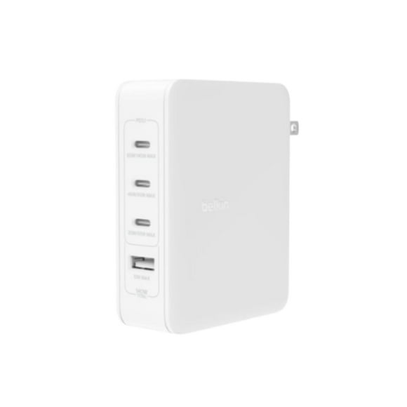 Cargador De Pared De 4 Puertos Con 3 Entradas Usb C y 1 Entrada Usb A De 140W Blanco
