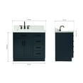 thumbnail image 3 of Ariel Hepburn 37 In. Left Offset Rectangle Sink Vanity With 1.5 In. Carrara White Countertop In Midnight Blue, 3 of 9
