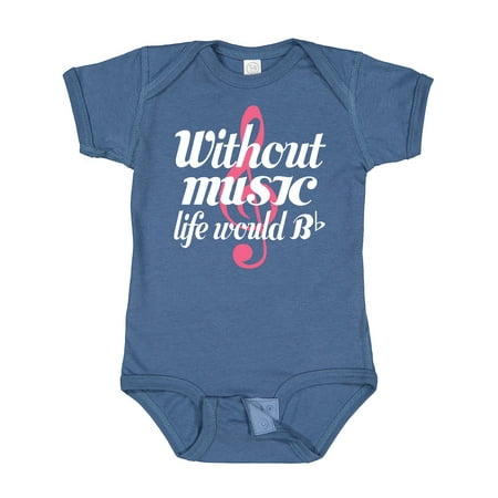 

Inktastic Without Music Life Would Be Flat Gift Baby Girl Bodysuit