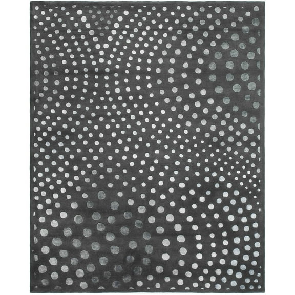 SAFAVIEH Soho Andrew Polka Dots Wool Area Rug, Dark Grey, 8'3" x 11'