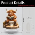 thumbnail image 3 of Linnome 2D Acrylic Highland Cow Cutout Bohemian Style Desk Decor Western Animal Figurine for Home Living Room Shelf Table Decor, 3 of 5