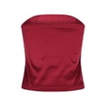 thumbnail image 5 of WHLBF Tank Tops for Women Sleeveless Solid Color Trend Chest Hugging Backless Strapless Camisole Red XL, 5 of 8