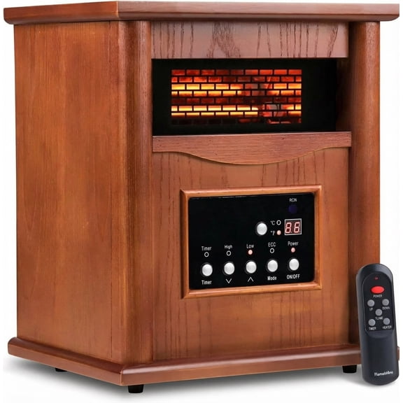 Airo Comfort Electric Infrared Space Heater – 1500W Quartz Heater for Indoor Use with Remote Control in Light
