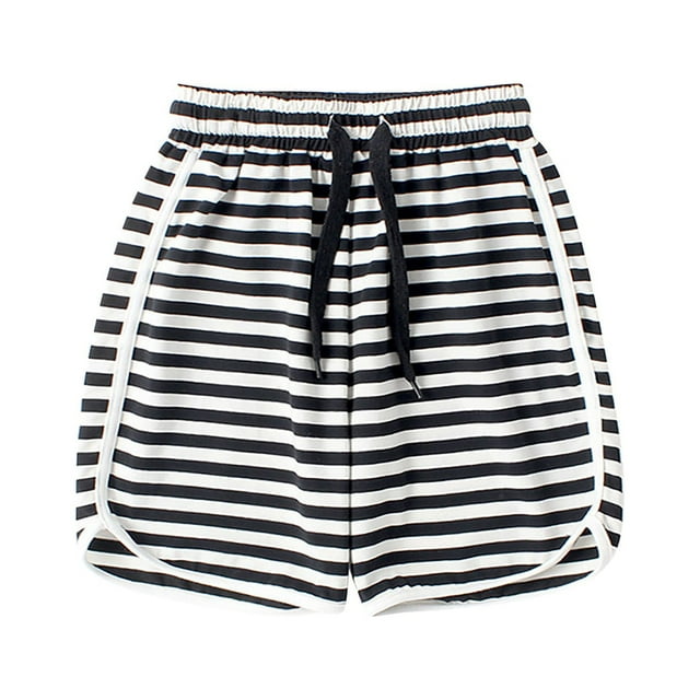 XDZJLR Shorts for Girls Little Child Boy And Casual Striped Pattern Breathable Beach Short