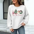 thumbnail image 3 of Womens Waffle Sweatshirts Christmas Loose Crewneck Long Sleeve Shirts Merry Christmas Printed Sweaters Casual Fashion Xmas Holiday Party Pullover Tops, 3 of 6
