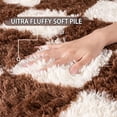 thumbnail image 6 of Janvonne Fluffy Checkered Area Rugs for Bedroom,5x7ft Soft Non Skid Easy-care Shaggy Carpets for Living Room, Dorms,Children's Room,Home Decor Aesthetics,Cream white and coffee brown, 6 of 8