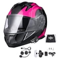 thumbnail image 1 of AHR Motorcycle Flip up Full Face DOT Helmet Bluetooth 5.0 Headset Dual Visor M, 1 of 9