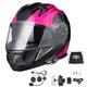 thumbnail image 1 of AHR Motorcycle Flip up Full Face DOT Helmet Bluetooth 5.0 Headset Dual Visor L, 1 of 9
