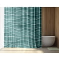 thumbnail image 2 of Nautical shower curtain, pastel colored ocean waves pattern, summer vibe inspired graphic, fabric bathroom decor set with hooks, 2 of 10