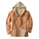 thumbnail image 1 of Abrigo con capucha a cuadros sueltos de color sólido de otoño e invierno para hombres Abrigo superior Pompotops oipoqjl36875, 1 of 6