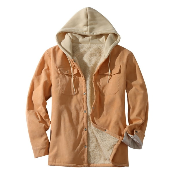 Abrigo con capucha a cuadros sueltos de color sólido de otoño e invierno para hombres Abrigo superior Pompotops oipoqjl36875
