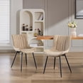 thumbnail image 1 of EDTara Leather Kitchen Chairs, Set Of 2 With Metal Legs, High-Density Sponge Padding, and Hand-Stitched Detailing for Living Room, 1 of 5