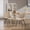 Vertical Stripes|Leather|Khaki, variant on Set of 2 Modern Faux Leather Dining Chairs - Upholstered High-Density Cushion Armless Chair
