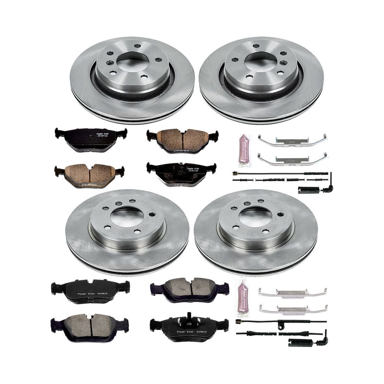 Power Stop Front and Rear Stock Replacement Brake Pad and Rotor Kit KOE871