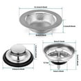 thumbnail image 6 of Sunjoy Tech 3 Pcs Sink Filter Stainless Steel Drain Strainer Set Wear-Resistant Sink Drain Cover Mesh Sink Stopper with Plug Debris Collector for Kitchen, 6 of 8