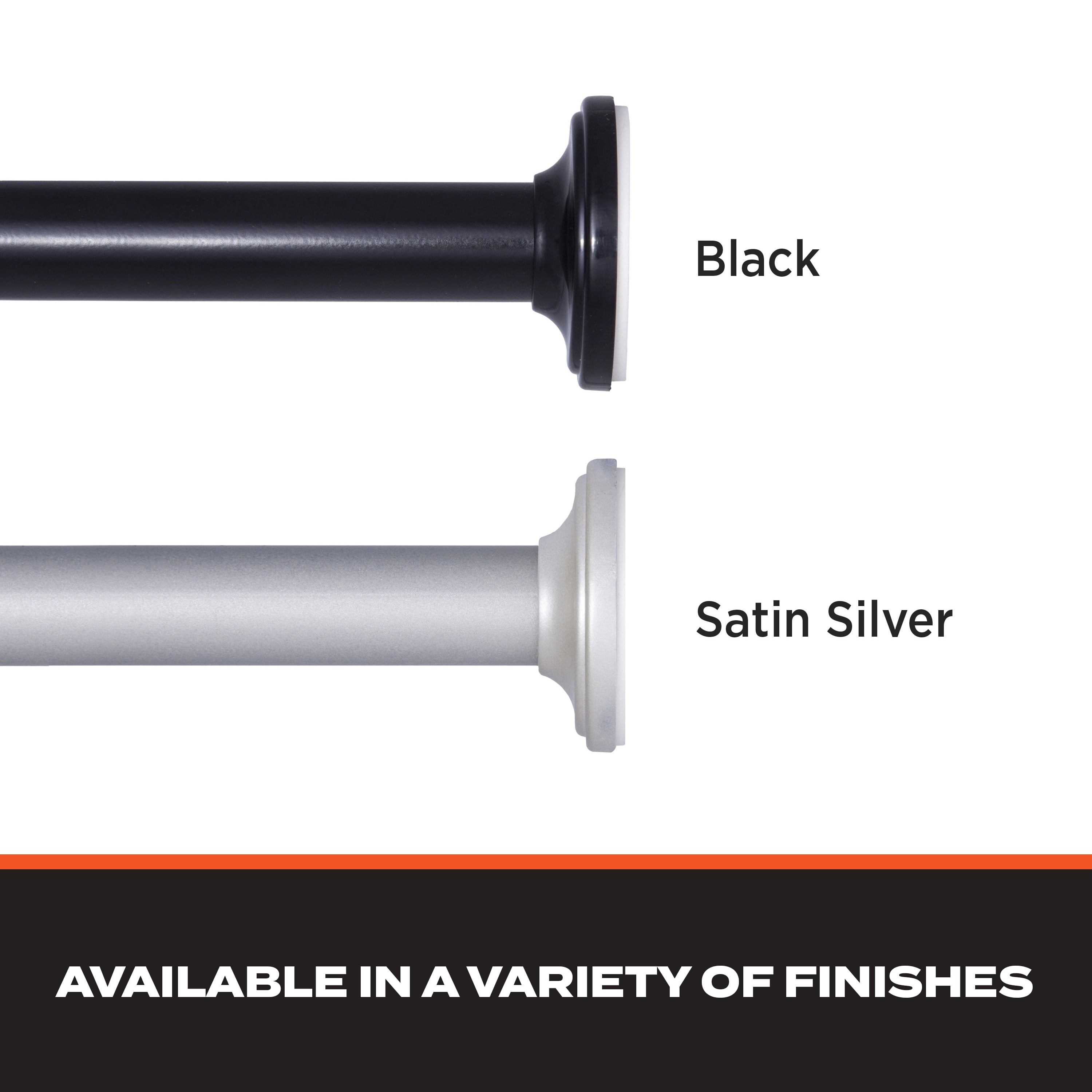 Sun Zero 5/8" Blackout Tension Rod, 28-60", Black