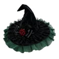 thumbnail image 5 of Bainana Halloween Witch Cosplay Hat For Women Lace Trim High Top Cap Wide Brim Adjustable Festival Events Hat, 5 of 5