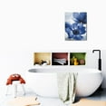 thumbnail image 6 of Intricate Navy Blue Floral Canvas Art - Vintage Gray Abstract Flower Painting, Quality Wall Decor for Bathroom & Bedroom, 12X16 inches, 6 of 7