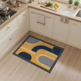 thumbnail image 2 of ODIKA 3'x5' Washable Throw Rug Navy Gold Geometric Elegance with Bold Arches Contemporary Design, Lines and Circular for Entryway, Kitchen, Mudroom, Stain Resistant, Low Profile, Non-Slip, 2 of 7