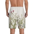 thumbnail image 3 of Kdxio Herbs and Wildflowers Print Mens Sleep Shorts Bottoms Soft Comfy Pajama Wear Pants with Drawstring Pockets, 3 of 7