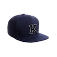 thumbnail image 1 of Classic Snapback Hat Custom A to Z Initial Letters, Navy Cap White Black Letter Initial K, 1 of 3
