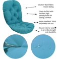 thumbnail image 2 of 48" Rattan Swivel Rocker Cushion,with Ties Indoor Rocking Chair Cushion Multicolored Removable Washable for Patio Backyard(The Product Does not Include Seats)-Peacock Blue||48x24x5inch, 2 of 5