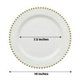 "Efavormart 10 Pack | 10"" Clear/Gold Beaded Rim Plastic Dinner Plates ...