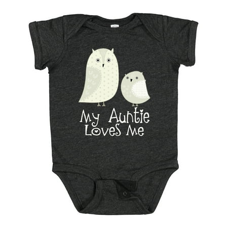 

Inktastic My Auntie Loves Me Owl Gift Baby Boy or Baby Girl Bodysuit