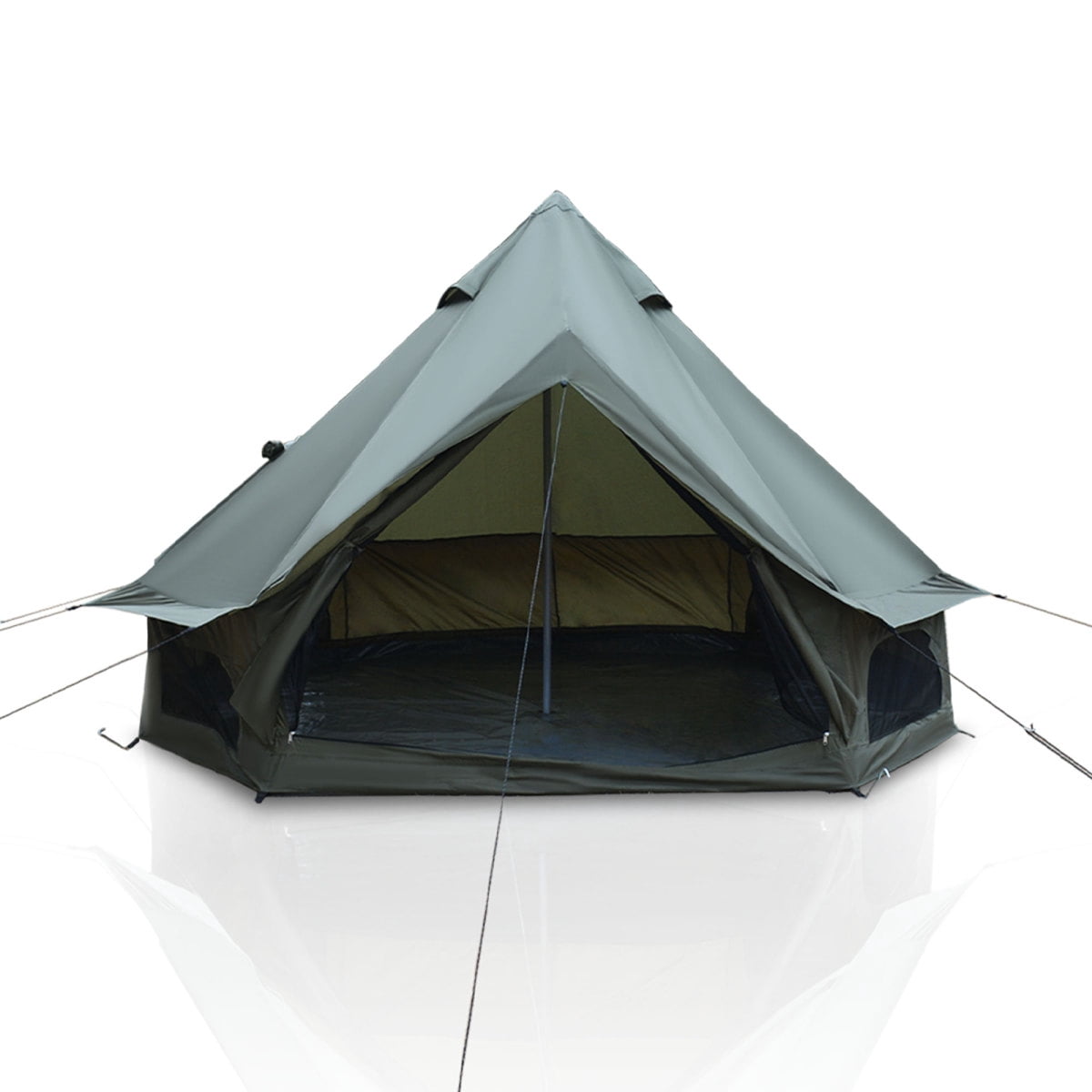LuckyNote 4 Season Bell Tent 9.8 FT, Green Waterproof Glamping Yurt Tent with Stove Jack, Fits 4 People Family Camping, Green