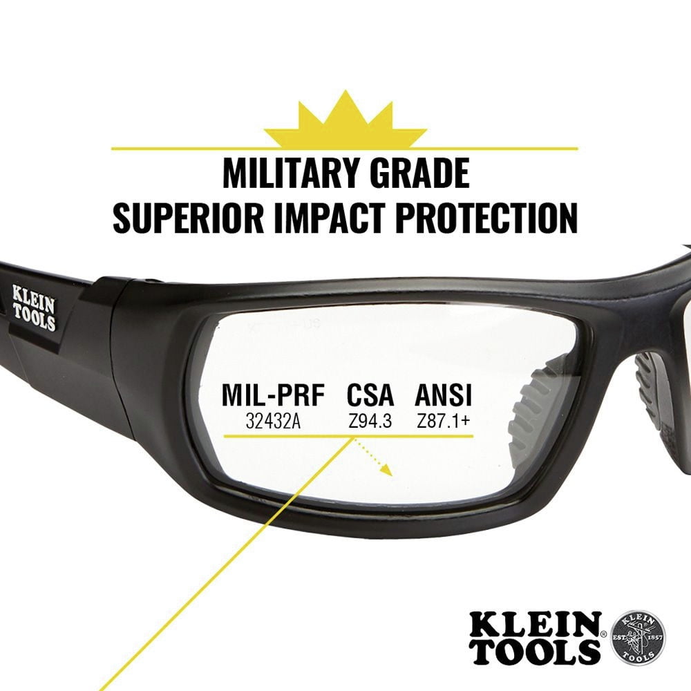 Professional Full Frame Safety Glasses - Clear Lens
