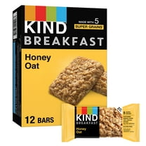 KIND, Gluten Free, Honey Oat, Breakfast Bars, 100% Whole Grains, 1.76 oz Packs (6 Count)