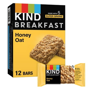 KIND, Gluten Free, Honey Oat, Breakfast Bars, 100% Whole Grains, 1.76 oz Packs (6 Count)