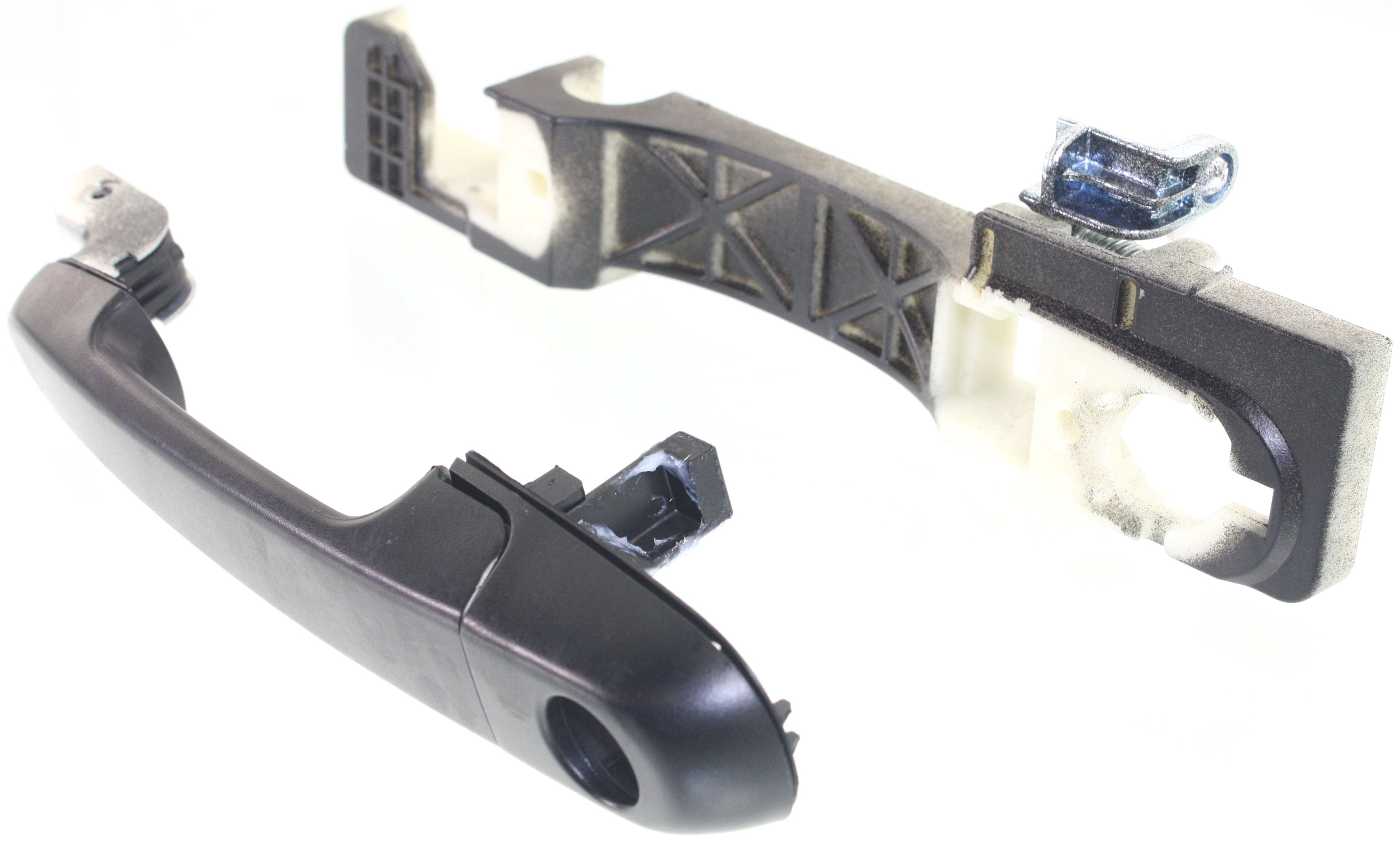 Replacement REPH462102 Exterior Door Handle Compatible with 2006-2011 Hyundai Accent Front, Left Driver Textured Black