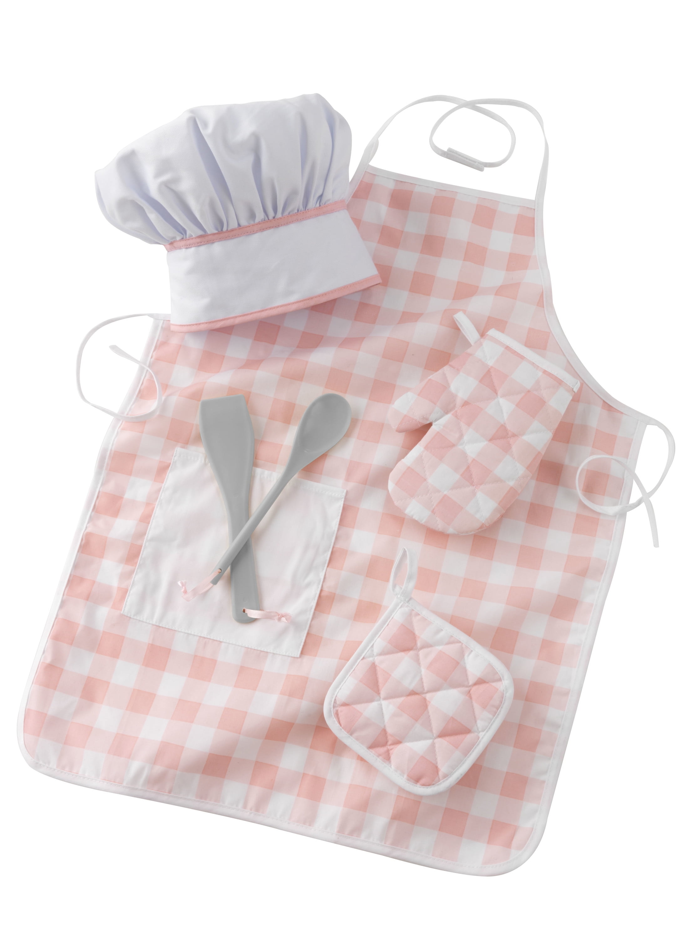 Spatul Oven Mitt;Potholder Apron Kidkraft Pink Chef Accessory Set Chef's Hat 