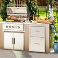 thumbnail image 7 of Outdoor Kitchen Drawers with Paper Towel Holder, 13" W x 20.5" H x 23" D Double BBQ Access Drawers, Stainless Steel Flush Mountfor BBQ Island, 7 of 7