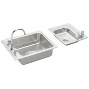 Elkay Drkr24119rc 41" Double Basin Drop-In Stainless Steel Utility Sinks (2) - Stainless