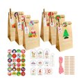 thumbnail image 1 of Bewildely 24 juegos de bolsas de regalo de Navidad con patrones exquisitos con pegatinas y etiquetas que se pueden combinar libremente, etc. Kits de decoración para fiestas MC5-6, 1 of 1