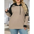 thumbnail image 4 of NISVIYA Winter Plus Size Tops for Women Loose Fit Long Sleeves Sweatshirts Casual Buttons Up Hoodies, 4 of 6