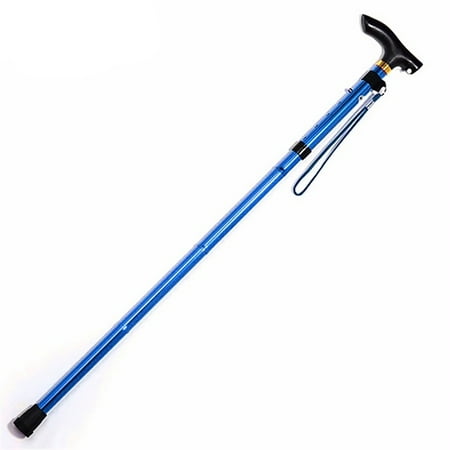 Aluminum Trekking Poles Walking Stick 5-Section Adjustable 82-92cm Foldable Trekking Hiking Stick Pole Alpenstock Anti-Shock For Mountaineering Traveling with Hand